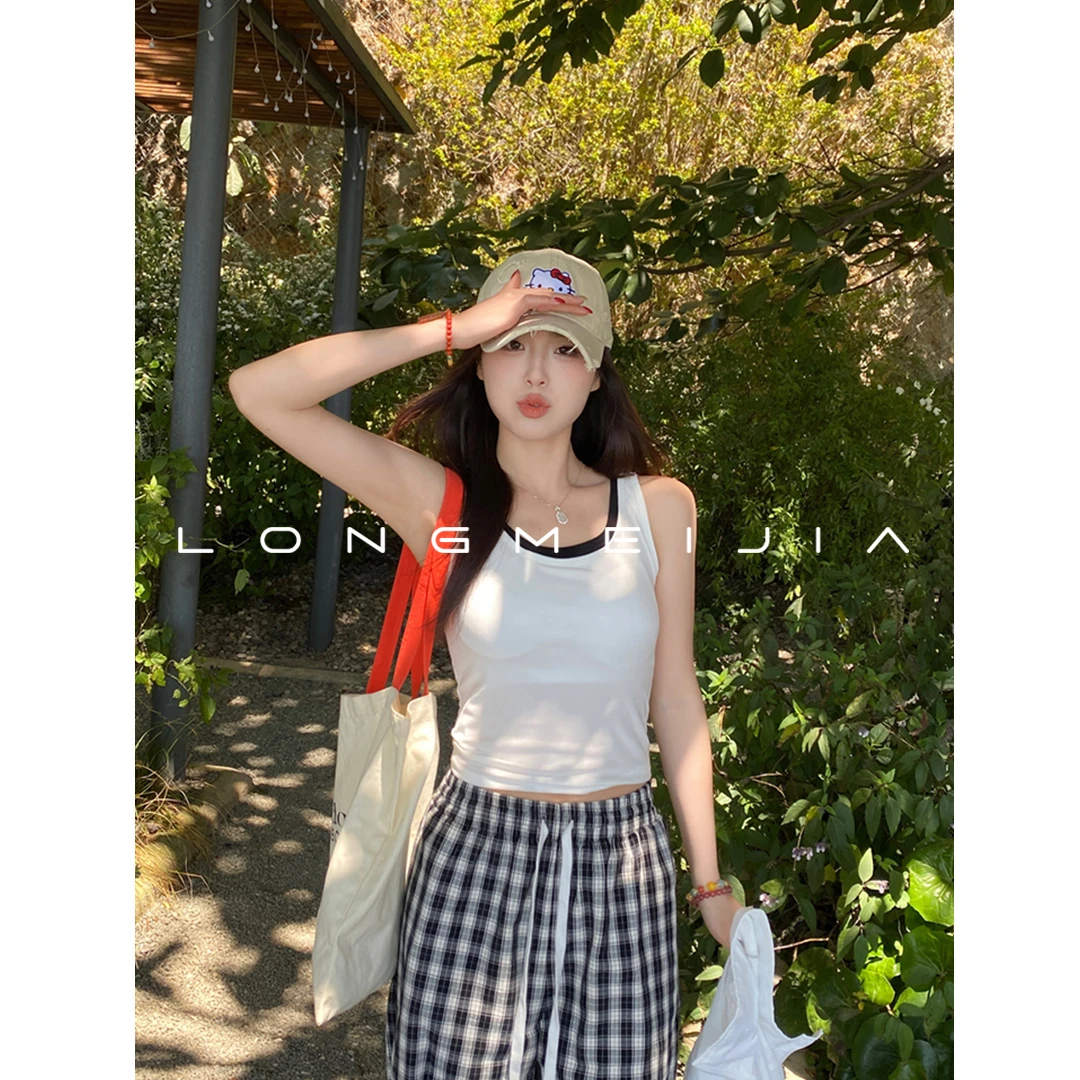 假两件吊带小背心女内搭2025夏新款带胸垫无袖打底外穿上衣