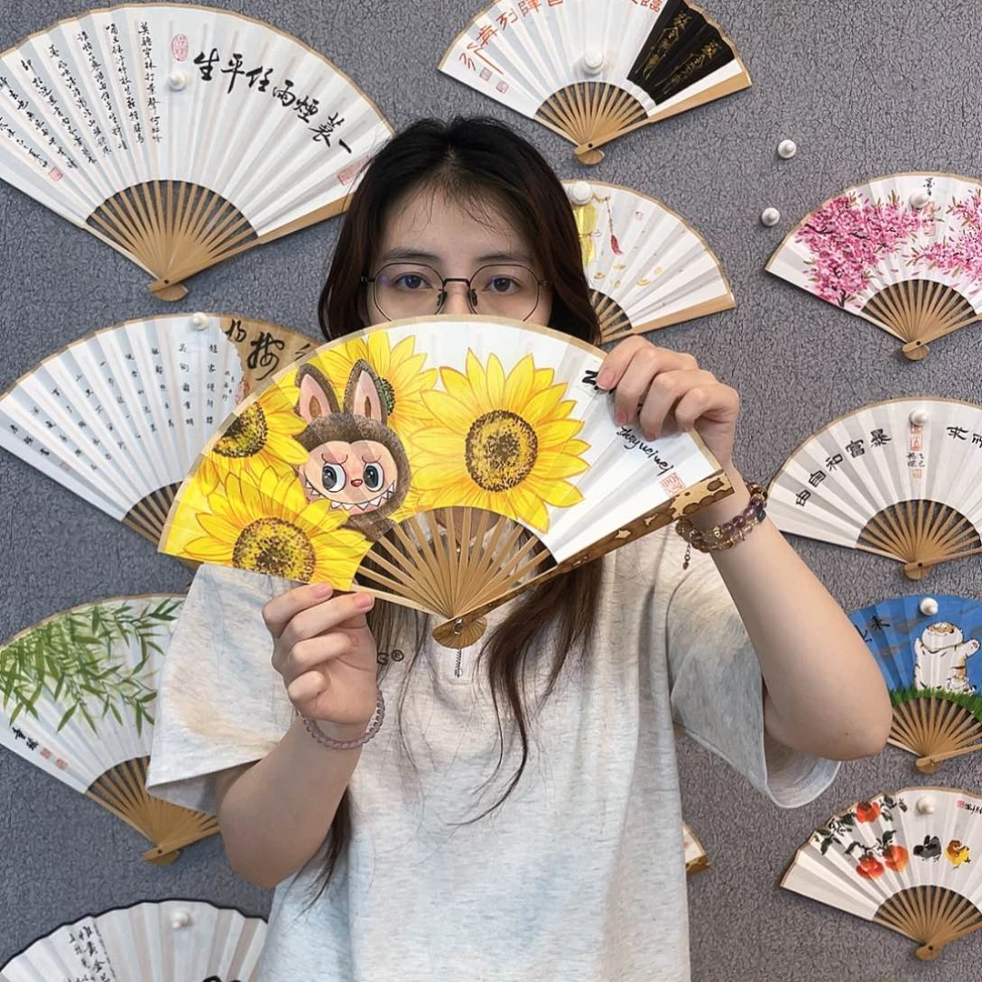 书法6寸纯手绘-文玩扇骨（默认粘好）