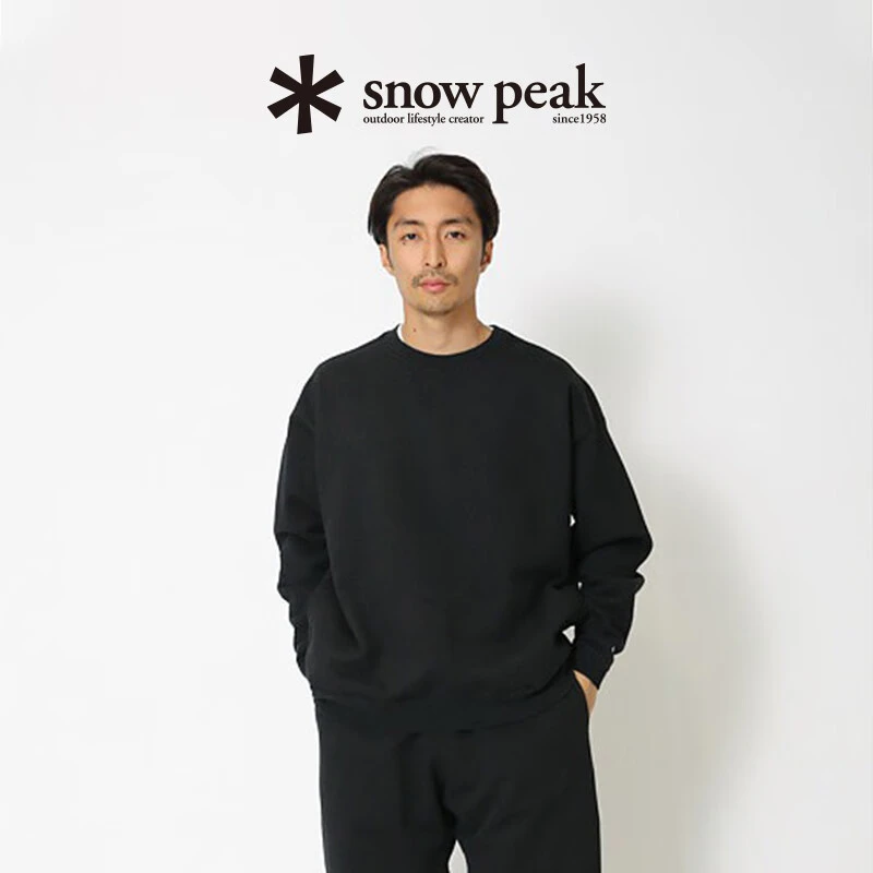 Snow Peak雪峰春夏户外休闲Recycled全棉套头衫卫衣男女款上衣
