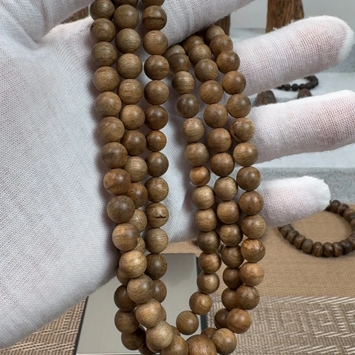 沉香手串柬埔寨黄油老料多圈沉香手串0.8规格23.4克