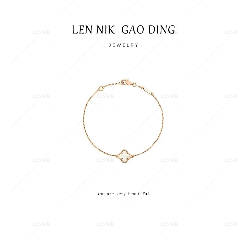 合金合成锆石手链 lennik/lennik高级百搭小花手链