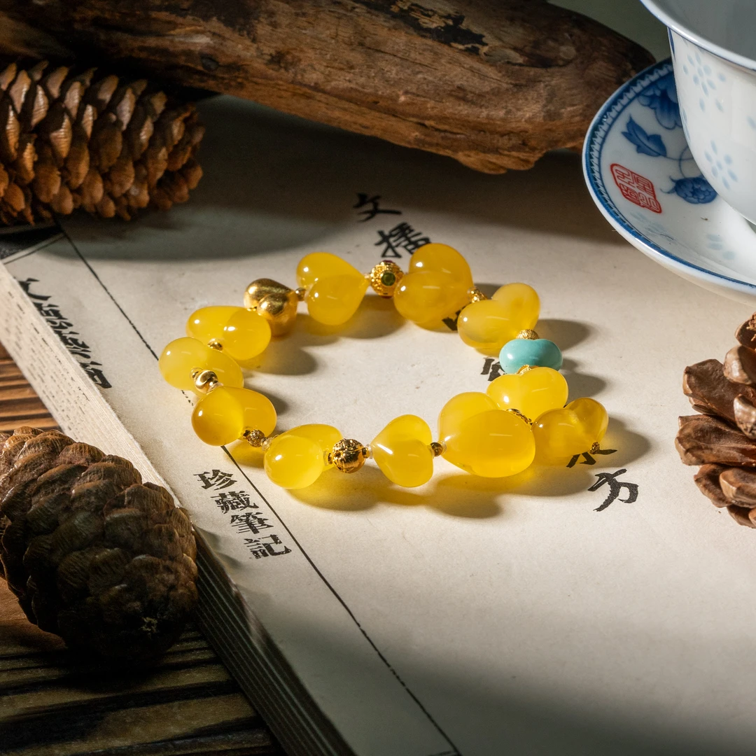 【世间臻宝】18K蜜蜡DIY爱心手串/Q2182/多样性发一件/6