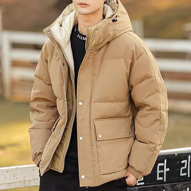 羽绒服男2025秋冬季潮流帅气宽松连帽工装保暖加厚外套D4-6