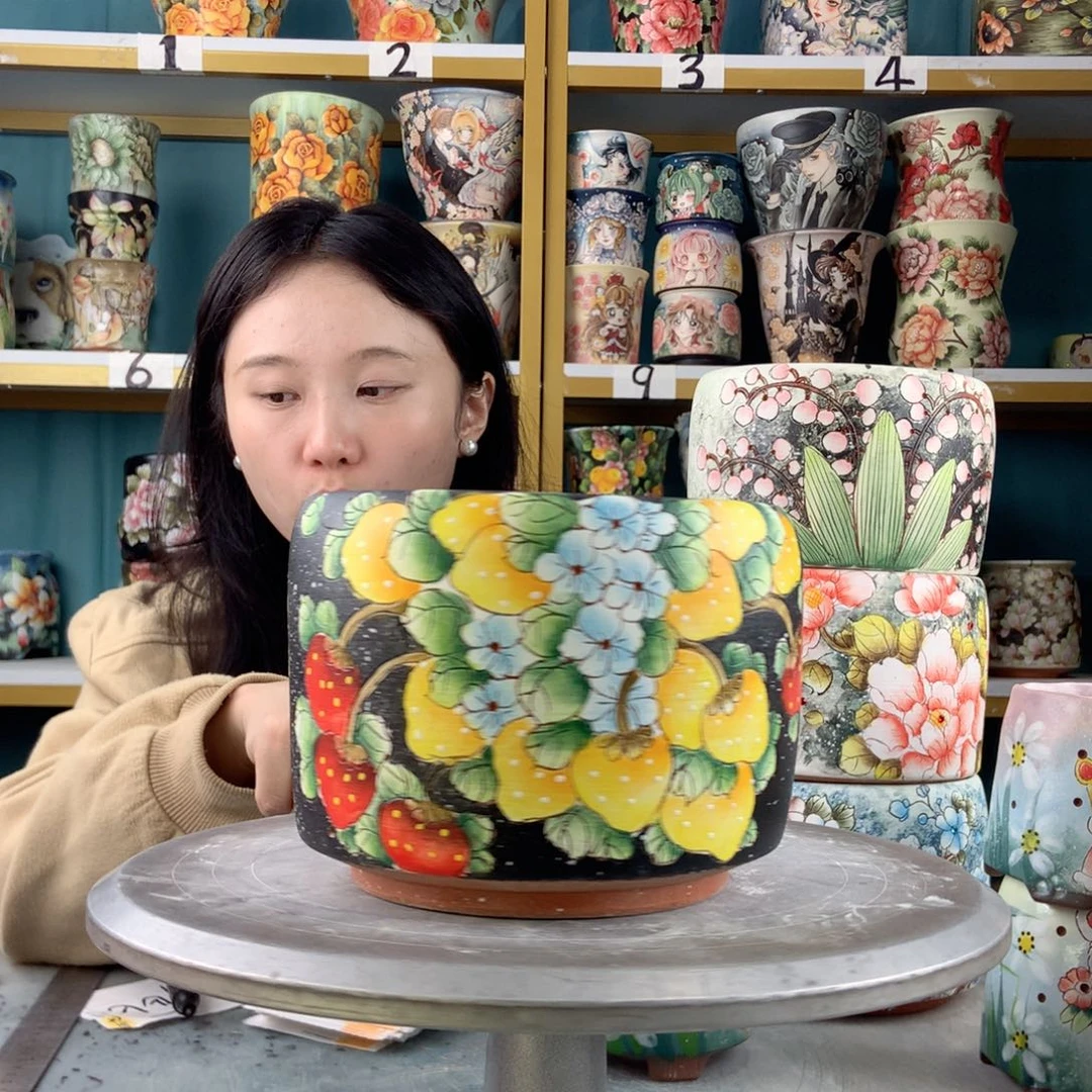 陶景德镇手工花盆153