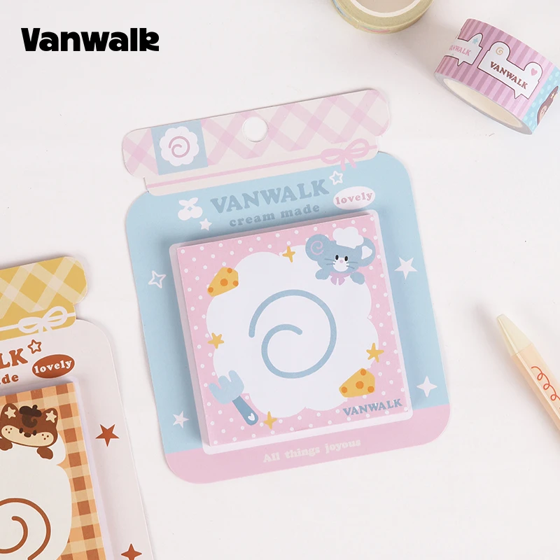 VANWALK 松鼠部落迷你卡通便签本高颜值手帐diy装饰素材便利贴