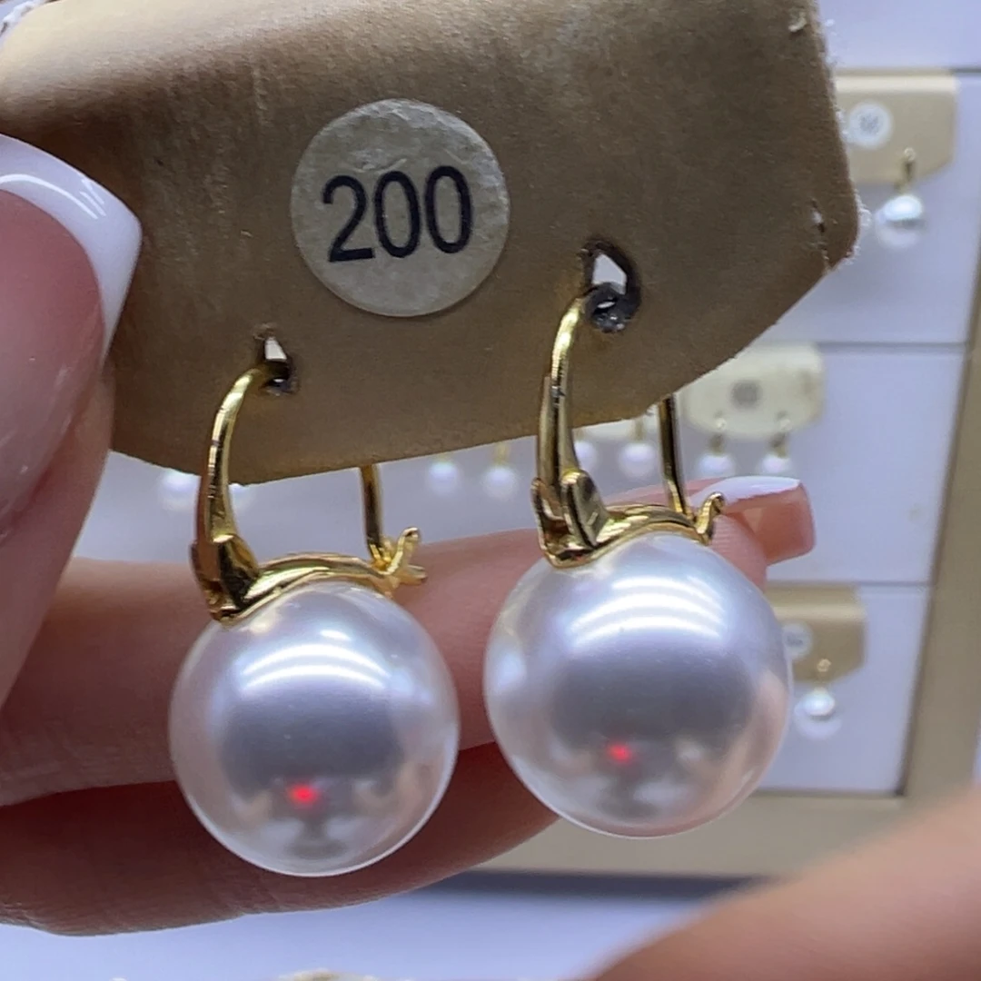 银S925镶嵌耳饰淡水珍珠