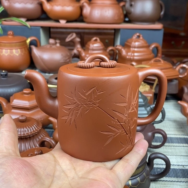 茶壶紫砂双圈280cc原矿红皮龙特价