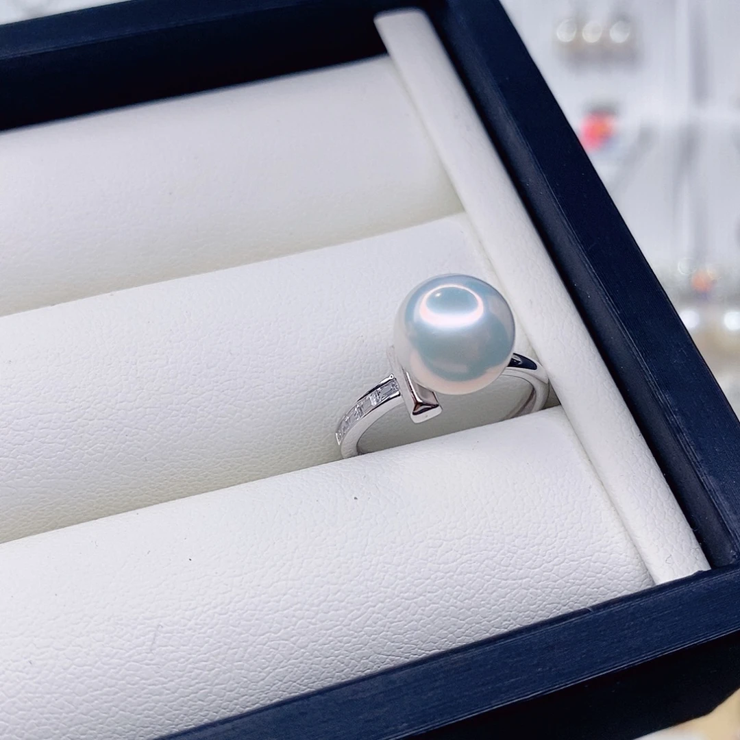 淡水珍珠银S925镶嵌戒指