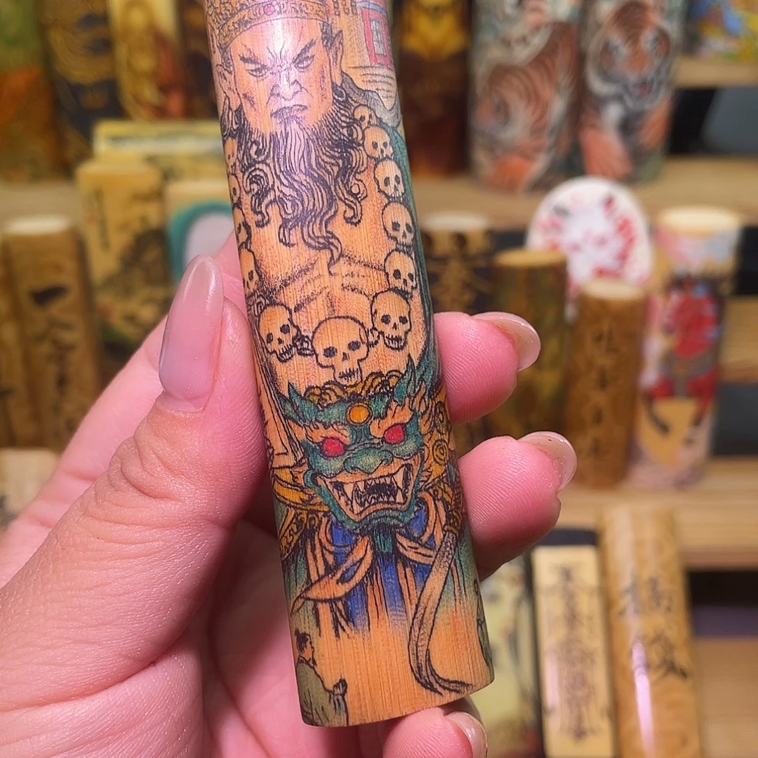 老***虎实心竹手工作品阎王