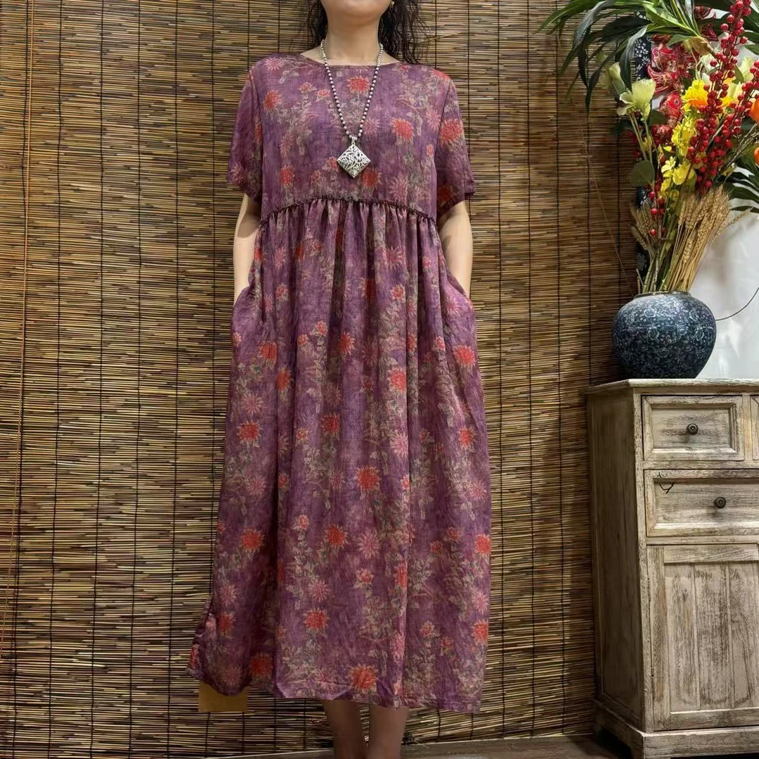 7344新款夏季洋气减龄优雅大方显瘦连衣裙QZ