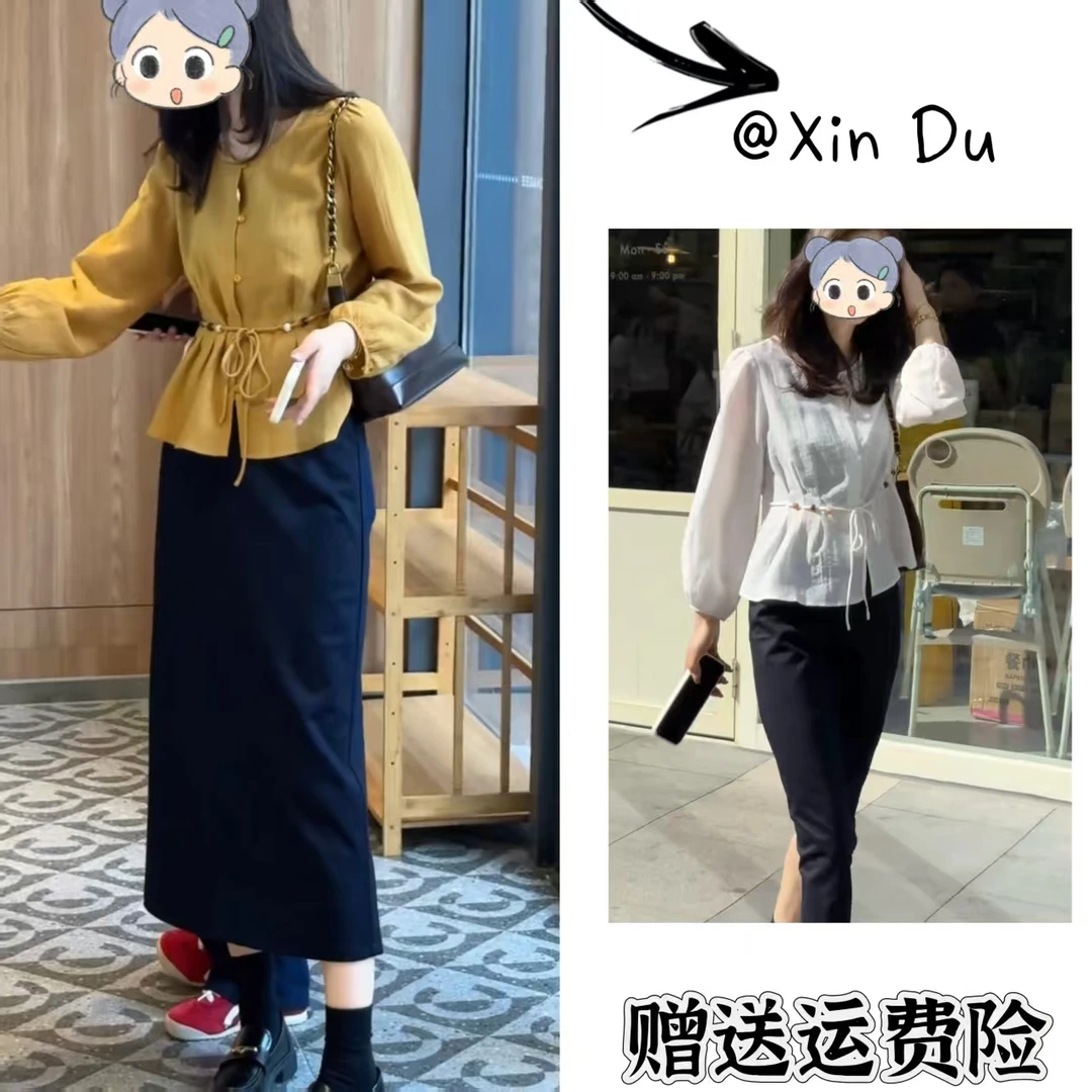 2025秋季新款时尚显瘦气质女士网红洋气两件套百搭款D22283