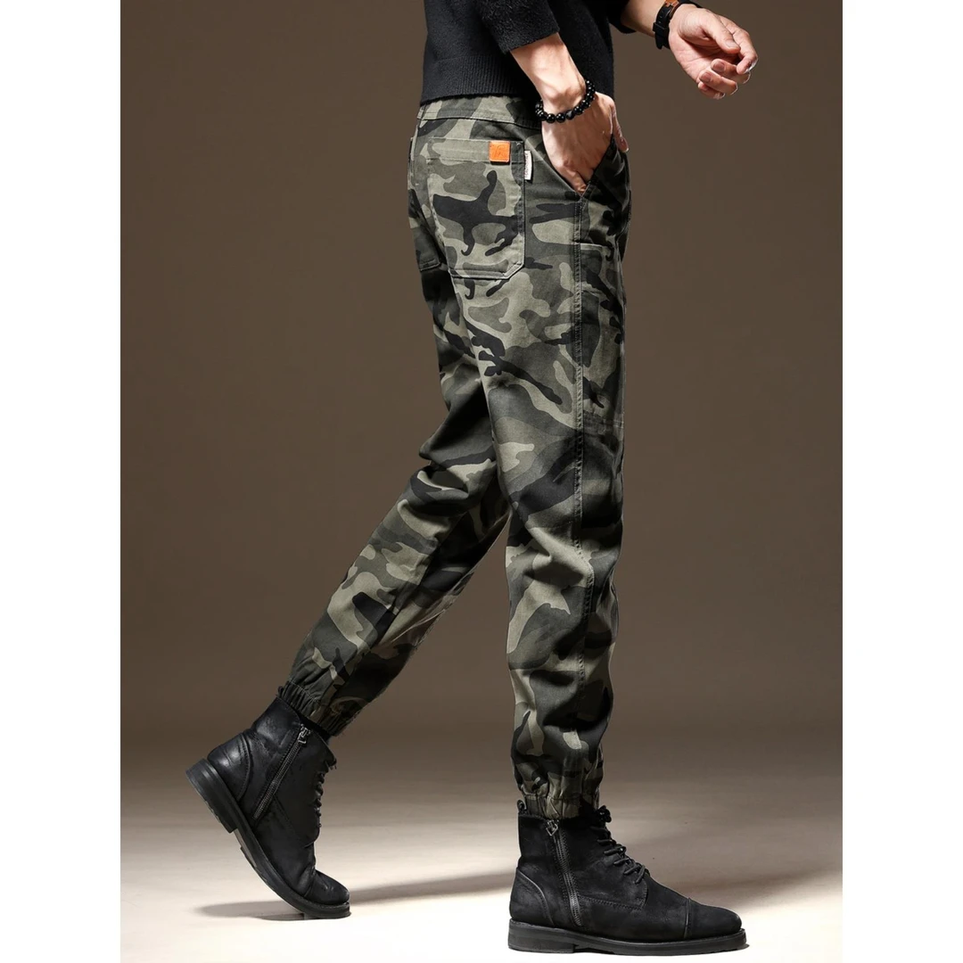 博利凯葆碟时尚休闲裤裤子夏季高端潮牌宽松修身大码弹力束脚裤男