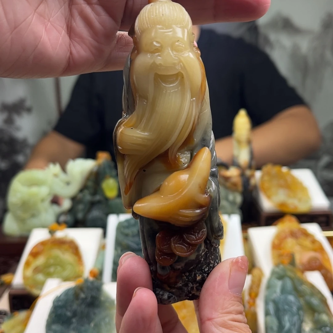 岫玉未镶嵌手把件手把