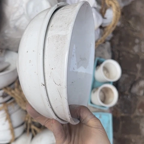 瓷片国营厂库存微瑕18厘米一对