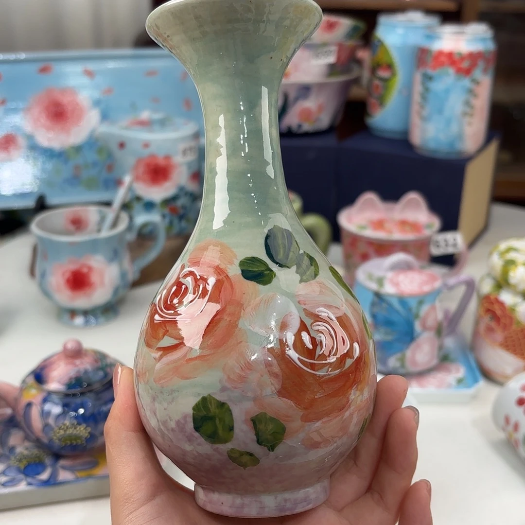 景德镇手绘高温釉下彩陶瓷茶具