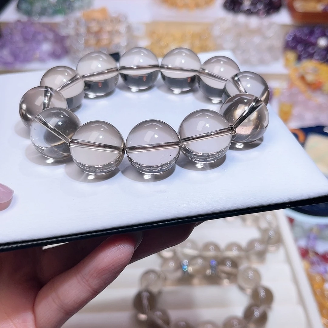 水晶手串未镶嵌星****亮天然水晶18.8-19mm