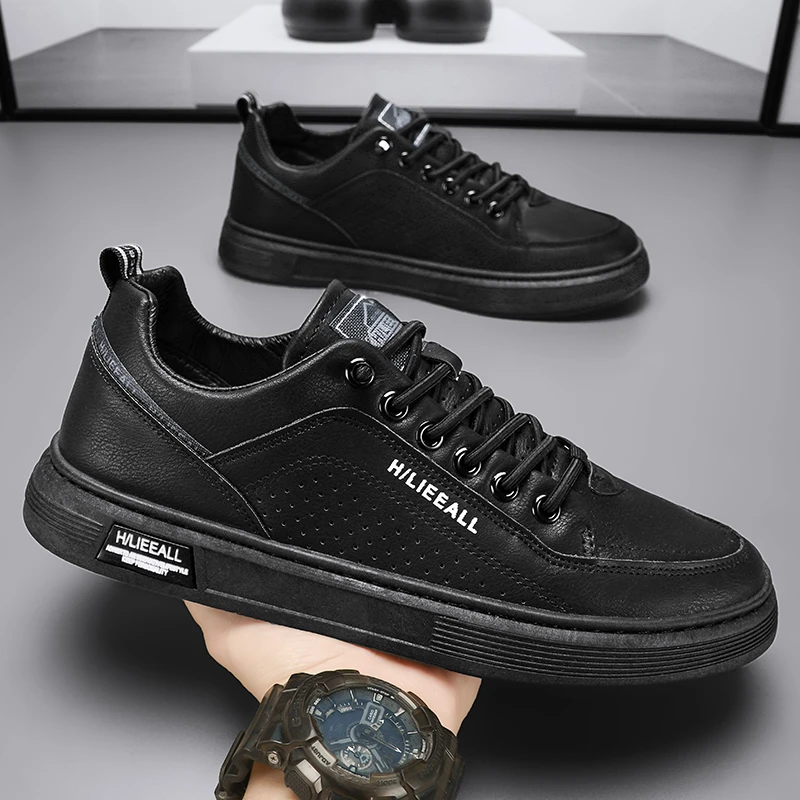 夏季男鞋透气2025新款百搭运动小白鞋子男士休闲板鞋一脚蹬懒人鞋