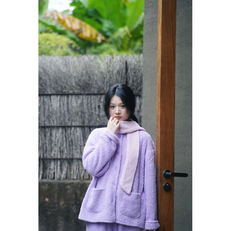 【海琴内衣专属】242-197朵朵可可睡衣女2024秋冬珊瑚绒家居服套