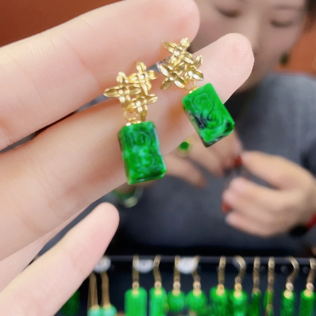 翡翠未镶嵌耳饰饰品