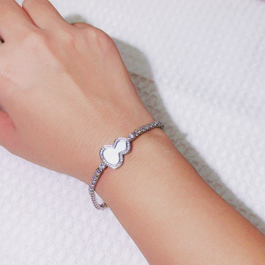 合金合成锆石手链 新中式葫芦手链简约款网球链手链