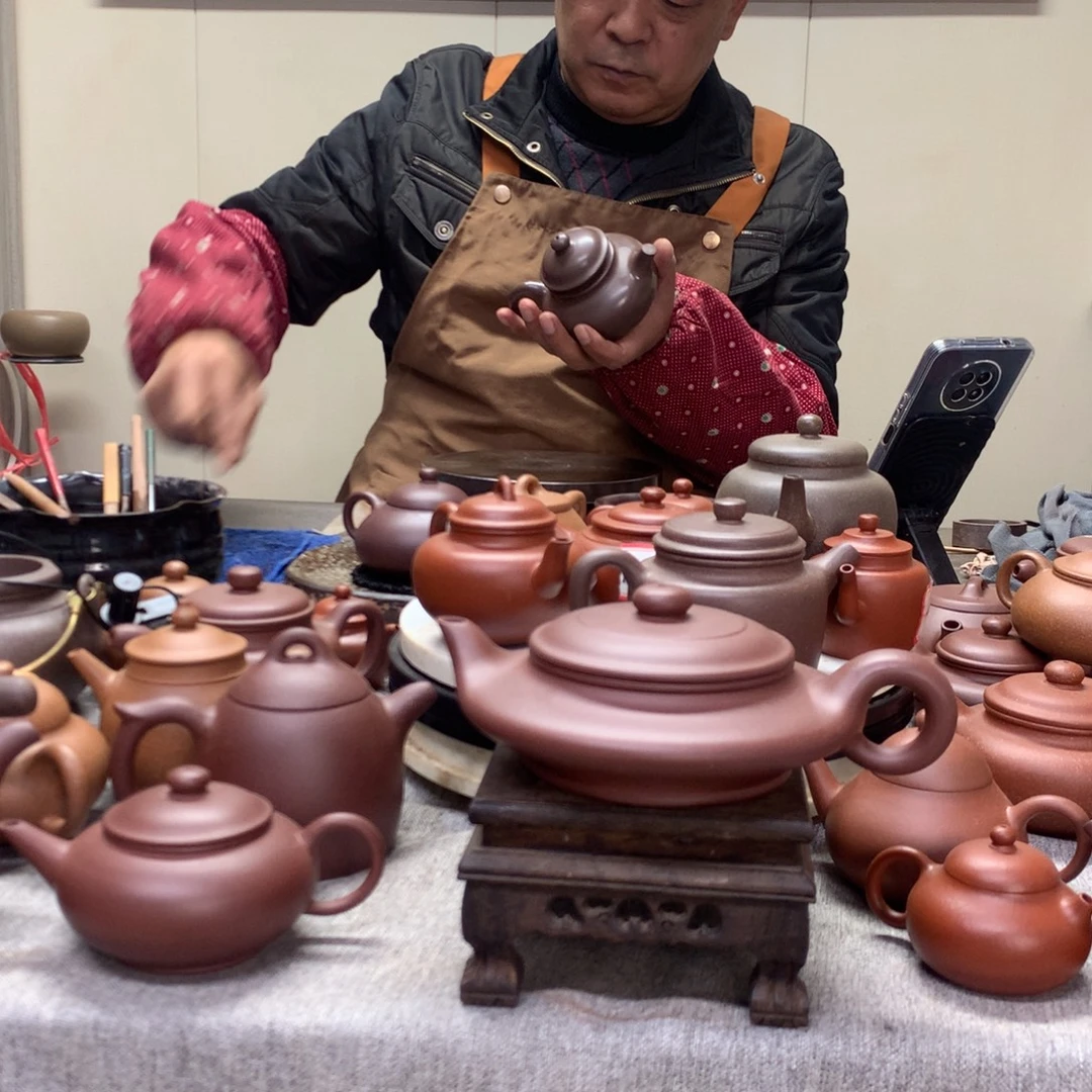 茶壶紫泥虚扁260 C半手工制作