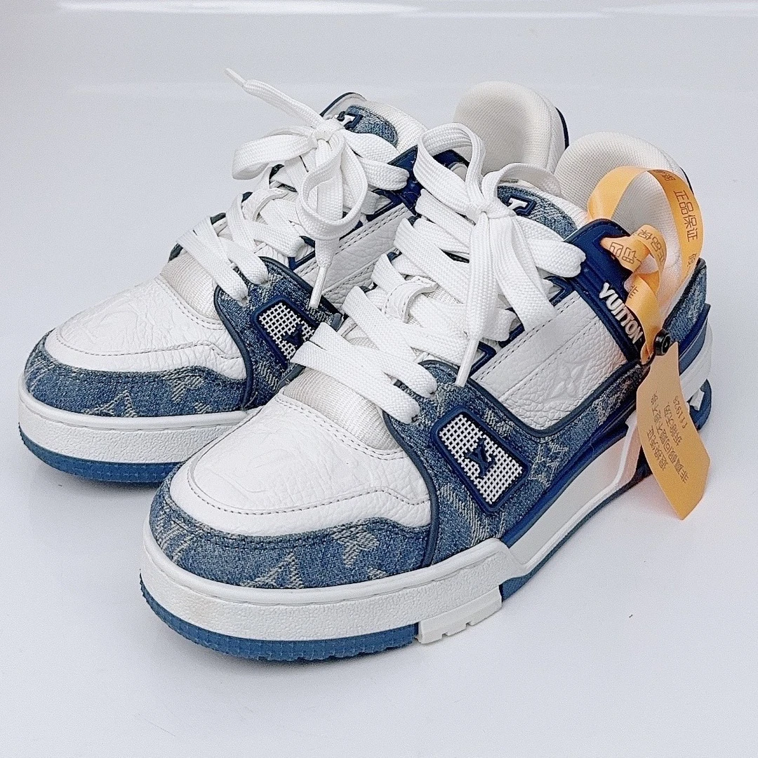 99新 LouisVuitton/路易威登 36码/蓝牛仔trainer板鞋//ff1928