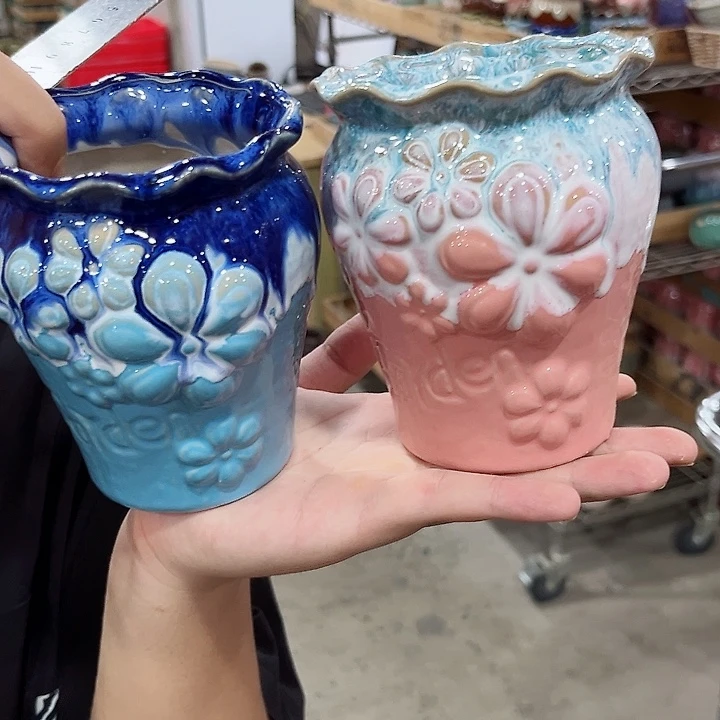 有孔.凑单10元陶瓷花盆发货！