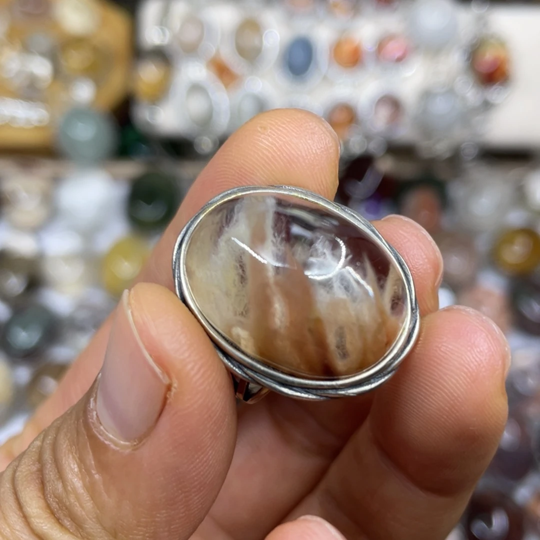 【闪购商品】银S925镶嵌珠宝半成品水晶戒指
