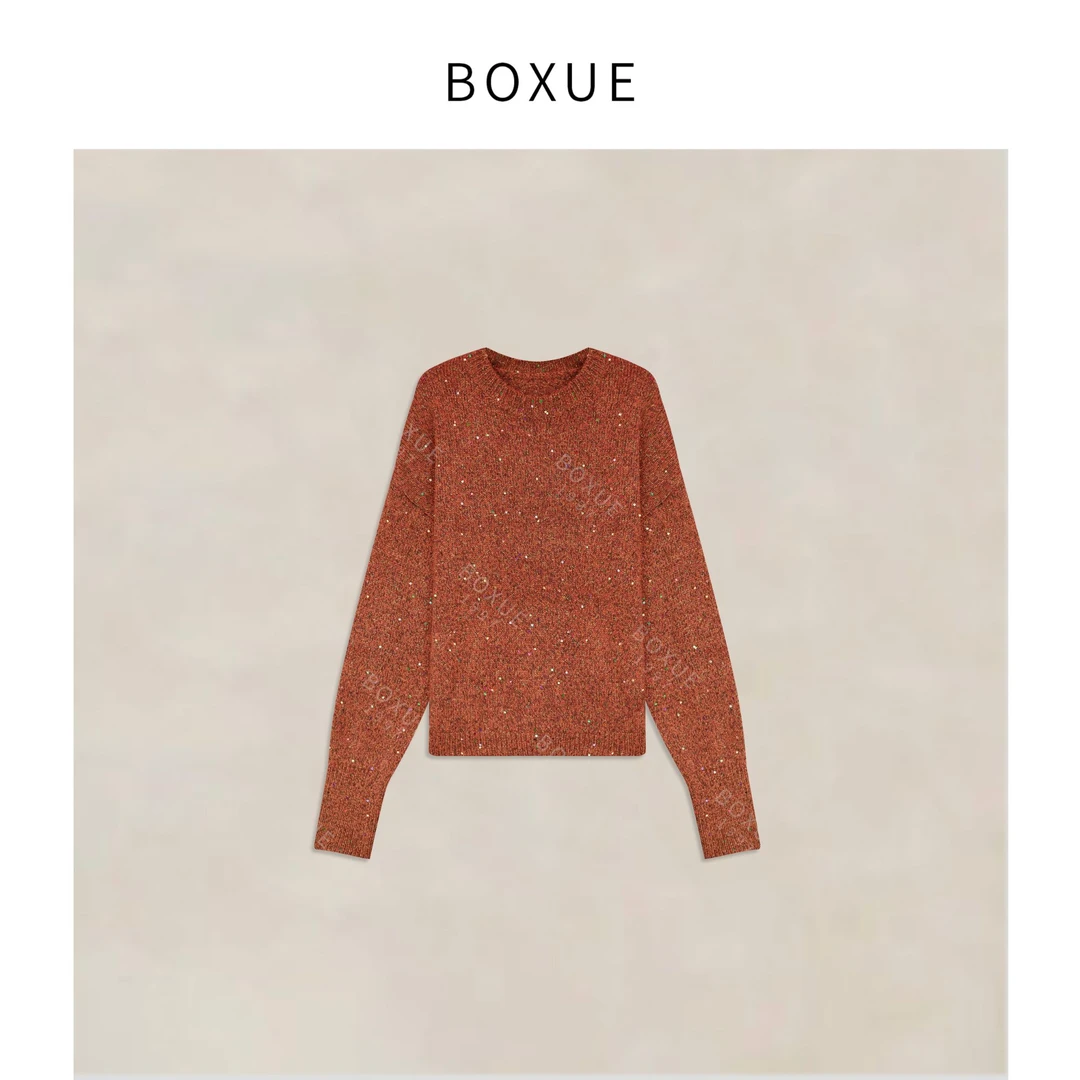 BOXUE“星河”2025秋冬高级感彩纱针织轻奢 毛衣 #250928MY5228
