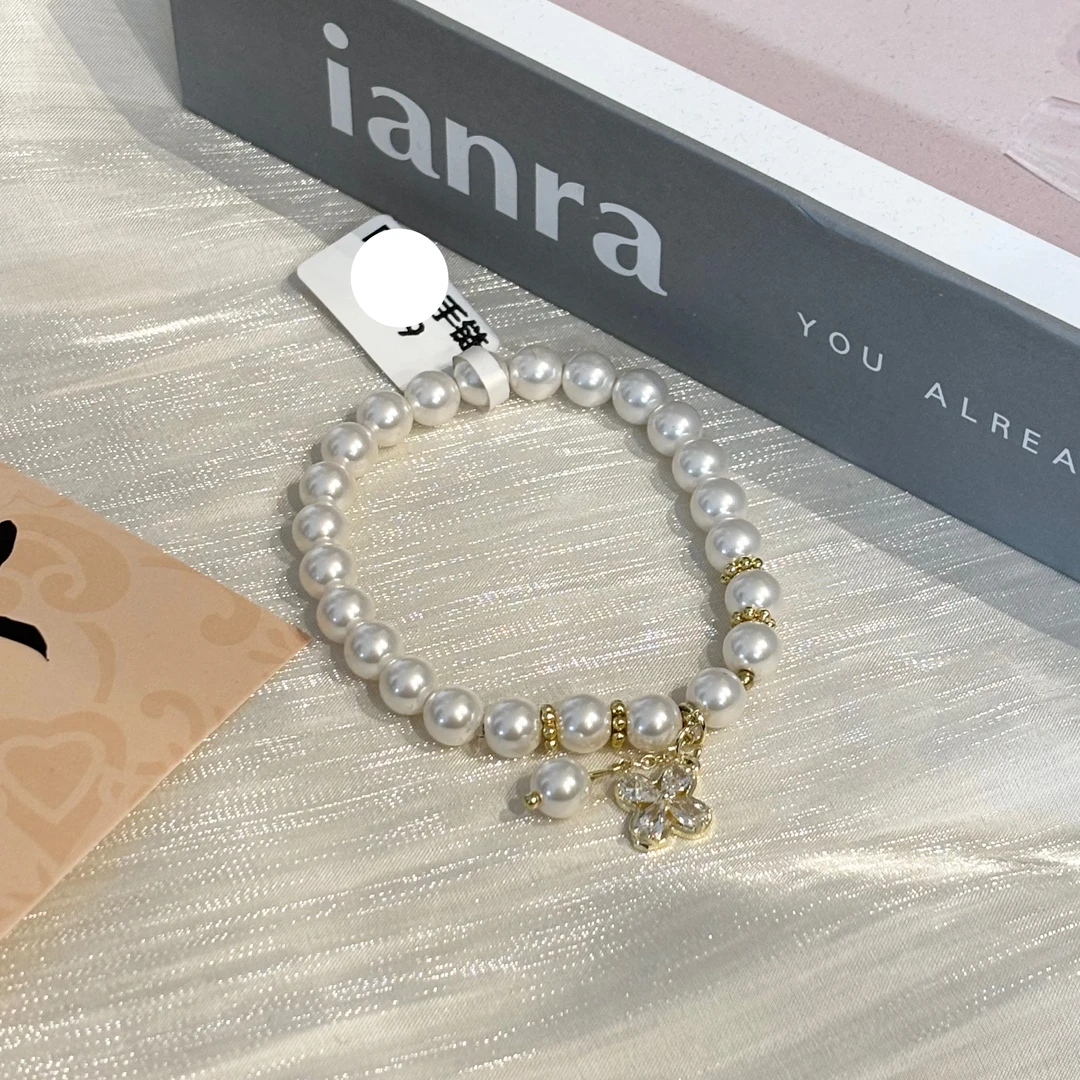 非金属仿珍珠手链 新疆包邮- SP001#白色串珠手链