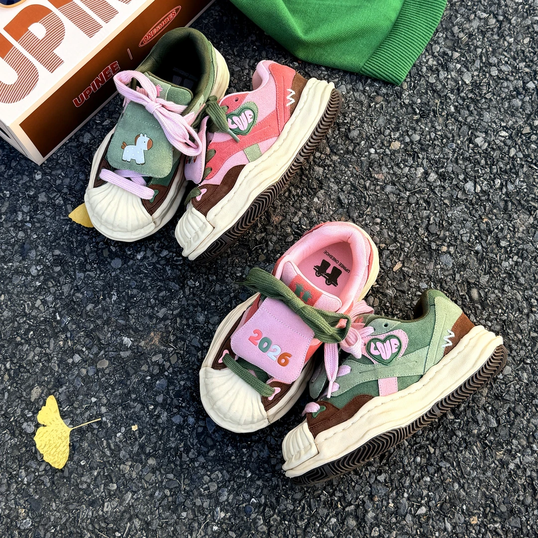 ONESHOES 2026马年贺岁款鸳鸯鞋厚底增高双鞋舌潮流情侣鞋UP086