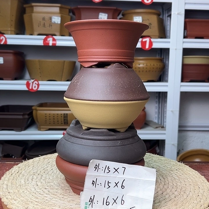 紫砂花盆蛇年大吉