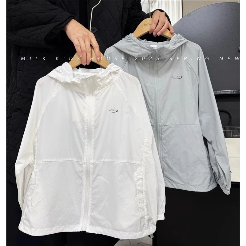 儿童防晒服2025新款男童轻薄连帽防晒衣中大童柔软透气童装上衣潮