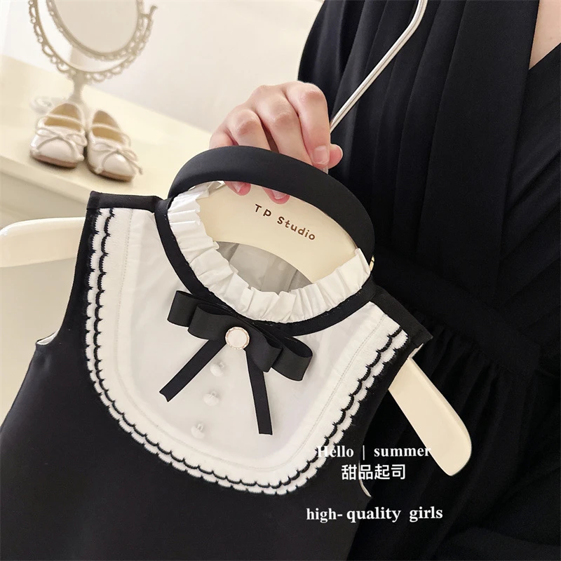 韩式童装高定女童小香风礼服裙2025夏款表演背心公主裙