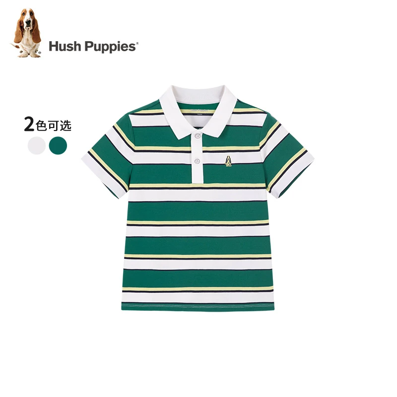 【条纹T恤】暇步士童装2025年夏季新款学院风条纹T恤儿童休闲polo衫