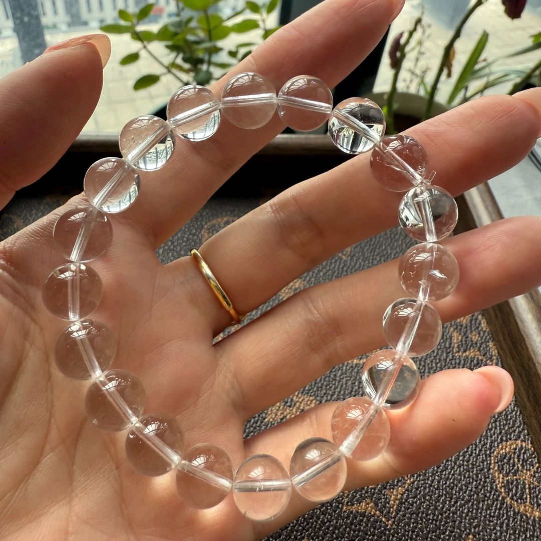 天然白水晶全净体透明水晶手串女款单圈手串高级轻奢9-10mm