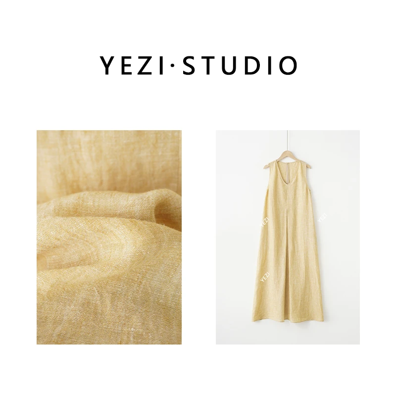 罗马假日-艺术感亚麻气质连衣裙24231502