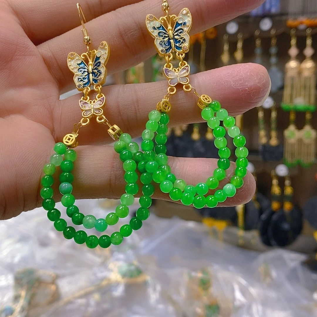 翡翠合金耳饰翡翠