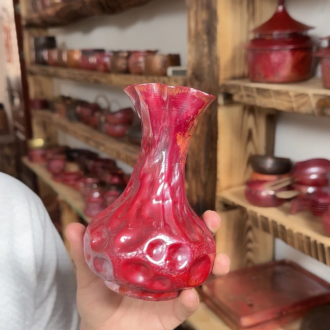 紫铜手工制作摆件花瓶