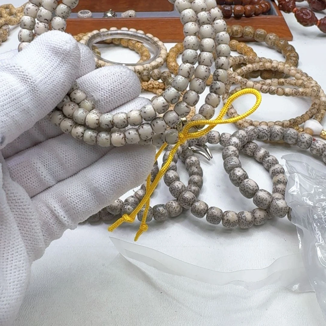 星月菩提手串27尊宠糯冰绿背河豚6左右108