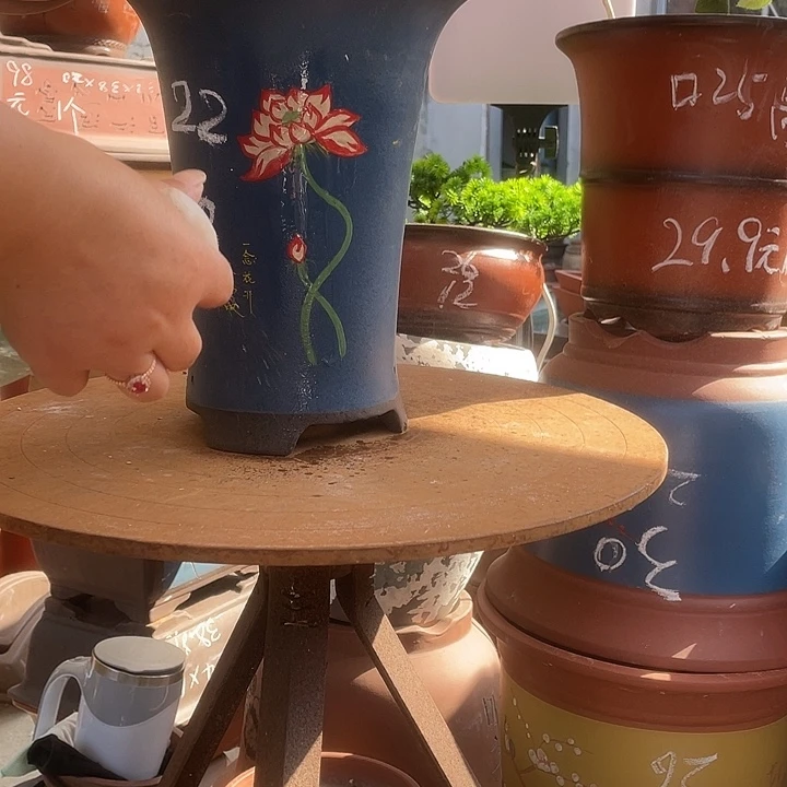 一念花开蓝色大花盆紫砂花盆