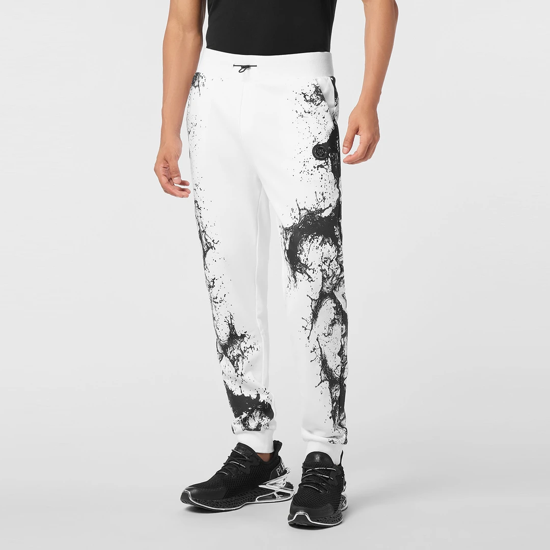 PHILIPP PLEIN 2025秋男士时尚泼墨束脚运动休闲卫裤 plein sport