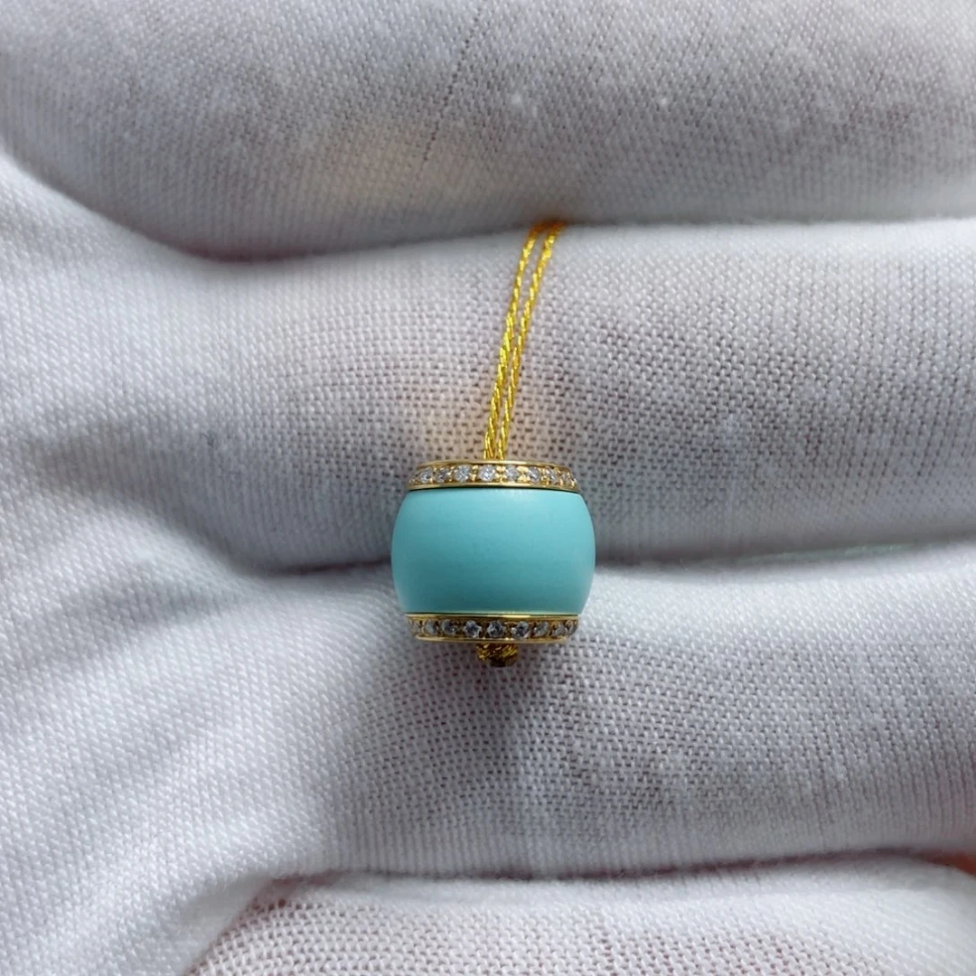 绿松石18K金镶嵌珠宝奇石