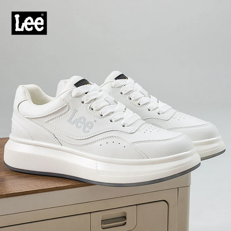 lee2025秋季新款男鞋时尚百搭小白鞋耐磨增高板鞋运动休闲鞋潮鞋
