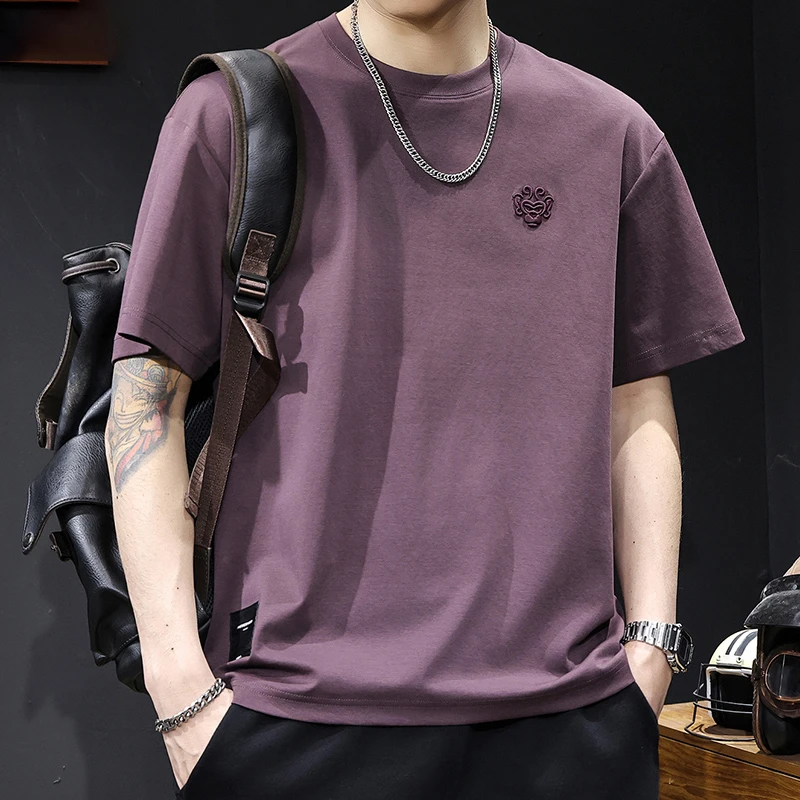 LEIGHZ/雷茨短袖男休闲百搭夏季半袖宽松潮流简约百搭短袖男装t恤