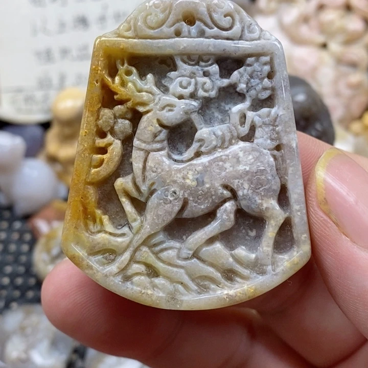 颈饰未镶嵌硅化珊瑚（珊瑚玉）