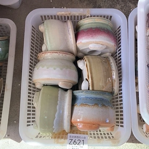 紫砂花盆621微瑕品口径7到8左右