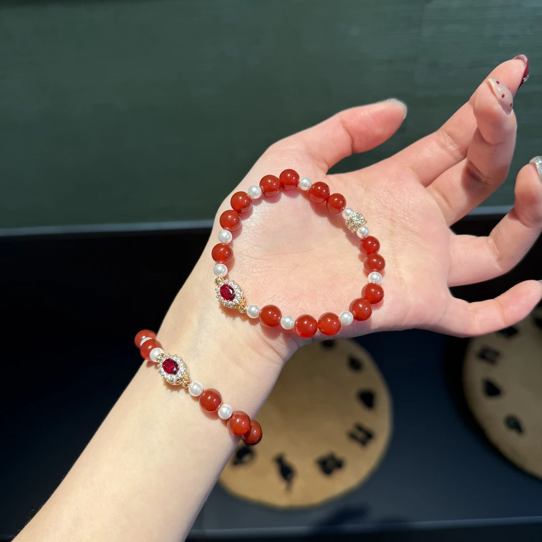 C*火焰*天然红玛瑙魔盒手串 多样性发其一