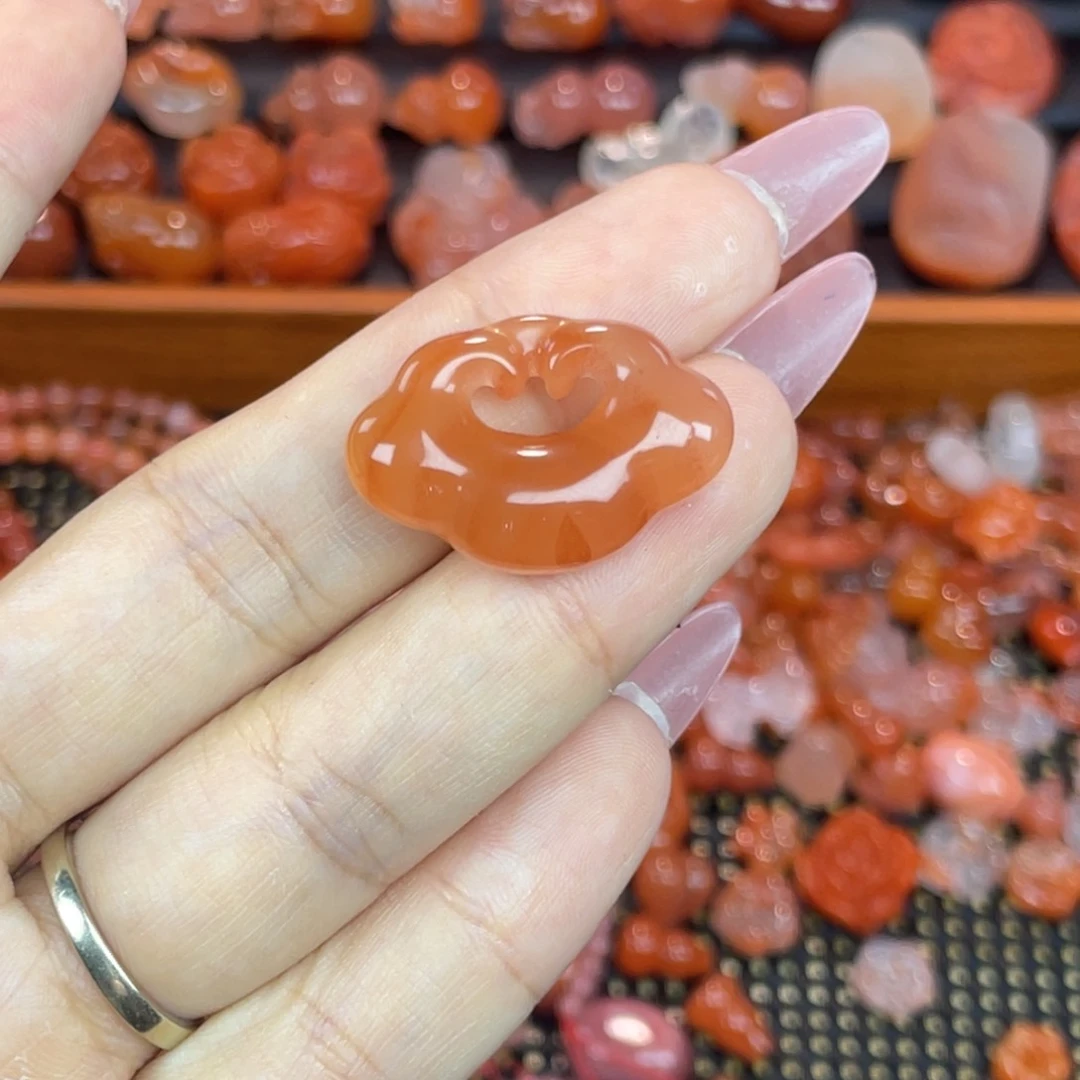 未镶嵌南红玛瑙珠宝半成品平安锁