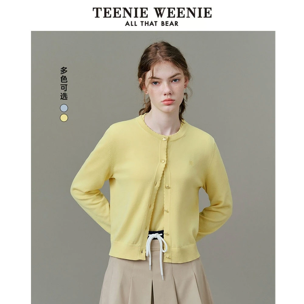 【商场同款新品】TeenieWeenie小熊25年花边领针织开衫TTCK251202E